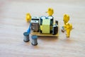 Miniature crime scene investigator with  electronics Royalty Free Stock Photo