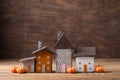 Miniature cute Thanksgiving little autumn cottages village