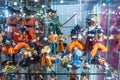 Miniature dolls and different model kits from Japan, character on TV shows plastic model on display show.