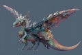 A miniature dragon with hummingbird wings. Generative AI Royalty Free Stock Photo