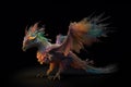 A miniature dragon with hummingbird wings. Generative AI Royalty Free Stock Photo