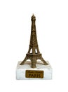 Miniature Eiffel Tower Paris figurine white background