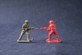 Miniature of fighting toy model soldiers Royalty Free Stock Photo