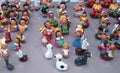 Miniature figures of Bolivian people and lamas Royalty Free Stock Photo