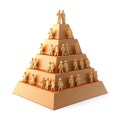 Miniature figures forming a success pyramid, isolated background, Ai Generated Royalty Free Stock Photo