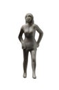 Miniature figurine woman isolatedon white background