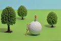 Miniature figurines toys scene Repair A Golf Ball