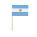 Miniature Flag Argentina. Isolated toothpick flag of Argentina on white background