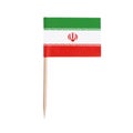 Miniature Flag Iran. Isolated toothpick flag from Iran on white background