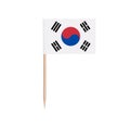 Miniature Flag South Korea. Isolated toothpick flag from South-Korea on white background Royalty Free Stock Photo