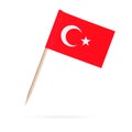 Miniature Flag Turkey. Isolated toothpick flag from Turkish on white background Royalty Free Stock Photo