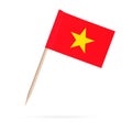 Miniature Flag Vietnam. Isolated toothpick flag from Vietnam on white background