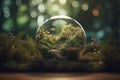 Miniature forest bubble view. Generate Ai Royalty Free Stock Photo