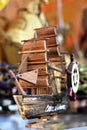 A miniature Galleon made from wood Royalty Free Stock Photo
