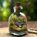 miniature garden in a flask 1