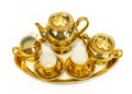 Miniature gilded porcelain tea or coffee set Royalty Free Stock Photo