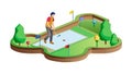 Miniature Golf Course Vector Graphic, vector design Generative AI Royalty Free Stock Photo