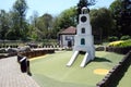 Miniature Golf Feature Model of Clock Tower in Hotham Park, Bognor Regis Royalty Free Stock Photo