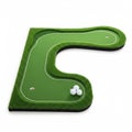Miniature Golf Putting Green with Two Holes and Three Golf Balls on White Background mini golf Royalty Free Stock Photo