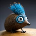Miniature Hedgehog With Blue Hair: Unique Character Design