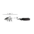 Miniature helicopter and a pair of video glasses on a white background - 3D render illustration Royalty Free Stock Photo