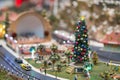 Miniature holiday Christmas Tree village