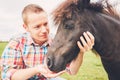 Miniature horses on the pasture Royalty Free Stock Photo