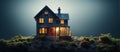 Miniature House Closeup. Highly detailed and realistic concept design illustration