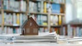 The miniature house on papers.AI generated image Royalty Free Stock Photo