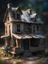 miniature of house on the table with the blurred background Royalty Free Stock Photo