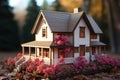 Miniature house on table with keys, real estate purchase concept for property investment Royalty Free Stock Photo