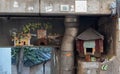 Miniature house under the bridge in the city center. Stockholm. Sweden 08.2019