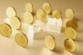 Miniature Houses and Coins