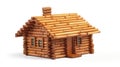a miniature log cabin on a white background Royalty Free Stock Photo
