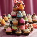 Miniature Marvels: A Tower of Cupcakes Packed with Flavor