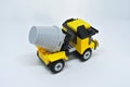 A miniature model of a Construction Mixer Lorry made of plastic bricks