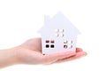 Miniature model of house on the hand Royalty Free Stock Photo