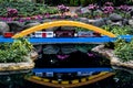 Miniature Model Train, Bridge with Reflection