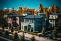 Miniature model villa street. Generate Ai