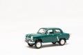 Miniature model of a vintage retro car toy on a white background Royalty Free Stock Photo