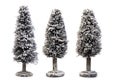 Miniature Model Winter Pine tree with snow , Christmas props decoration isolated on white background, Clipping path included Royalty Free Stock Photo