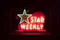 Miniature neon sign advertising the Star Weeky paper