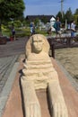 Miniature Park `Dream world`, small replica of Great Sphinx, Inwald, Poland