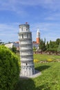 Miniature Park, small replica of Leaning Tower of Pisa in Italy, Inwald, Poland