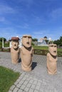 Miniature Park `Dream world`, small replica of Moai statue, Inwald, Poland