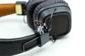 Miniature people : Businessman with Headphones for music studio,business relax music concept.