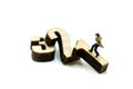 Miniature people : Businessman with wooden number of 1,2,3 , to