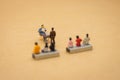 Miniature people businessmen Interview candidates To consider working in the company. The concept used in selecting personnel to