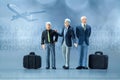 Miniature people - businessmen waiting in the airport lobby