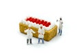 Miniature people : Chef and friend with Sweet dessert,cooking and decoration concept